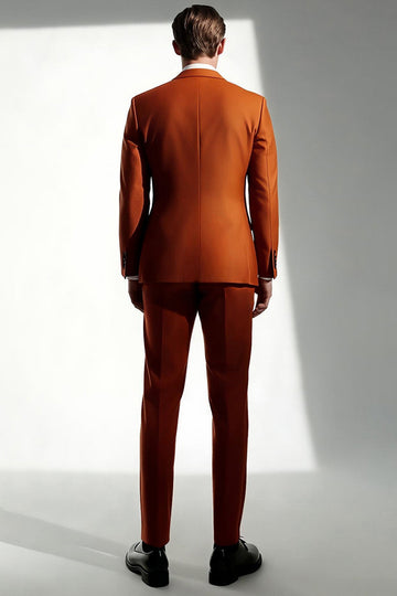 Mäns mörkorange topp slag 2-delade baldräkter